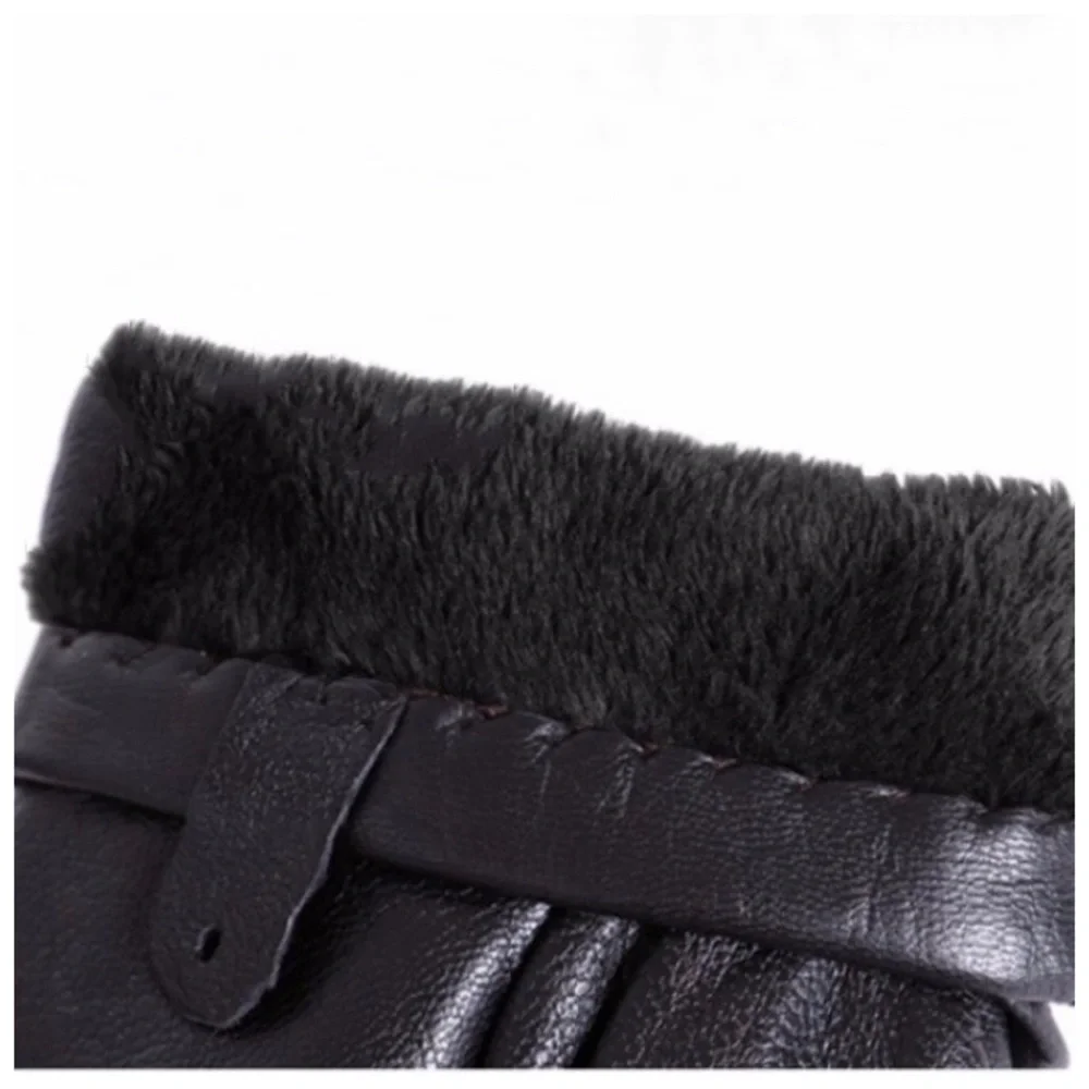 Leather Cashmere Lined Ruched Gloves Size 7 - Picture 7 of 7
